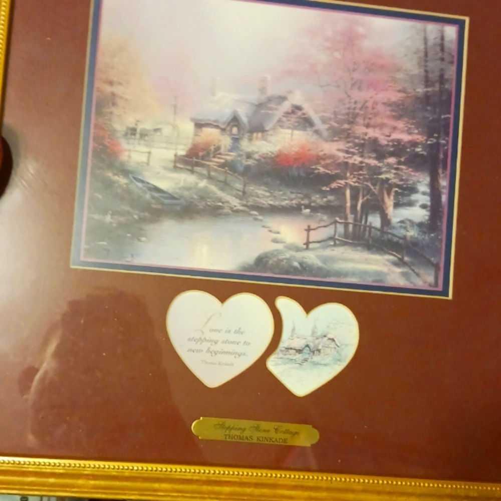 Vintage  Thomas Kincade   Stepping stone  Cottage   portrait